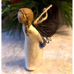 Willow Tree Ornament Thank You Girl Holding Purple Flowers Violets 2002